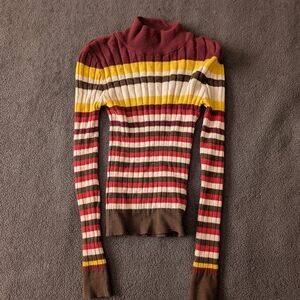 Forever 21 Multicolor Striped Turtleneck Sweater